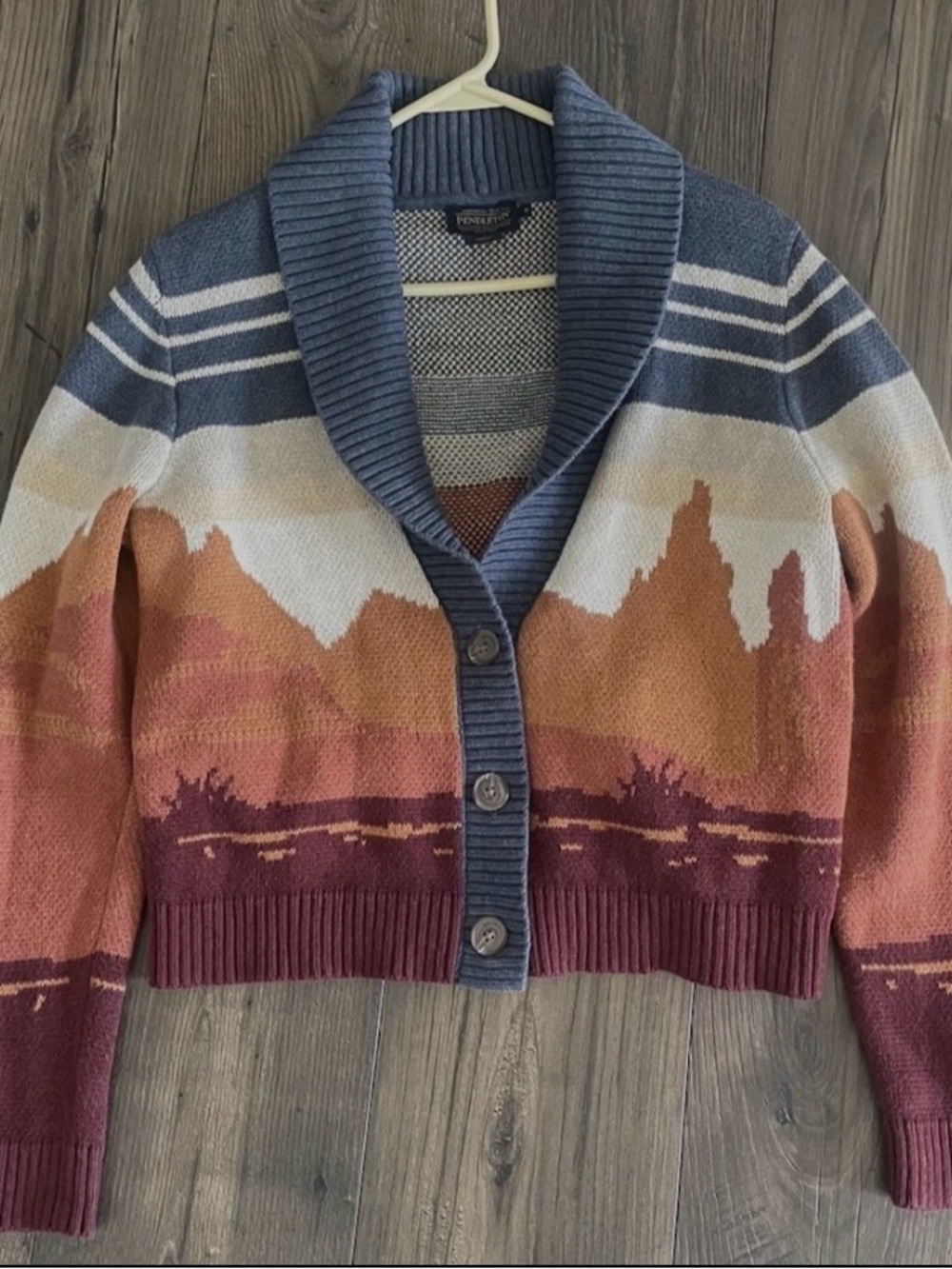 NEW Pendleton WESTERN SCENIC COTTON CARDIGAN Small - Picture 5 of 9